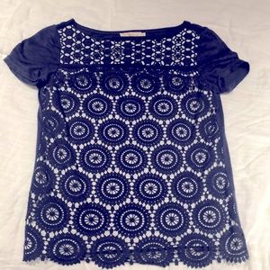 Tory Burch Blue Linen tshirt
